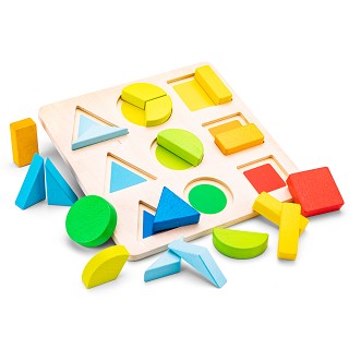Geometric shapes puzzle board